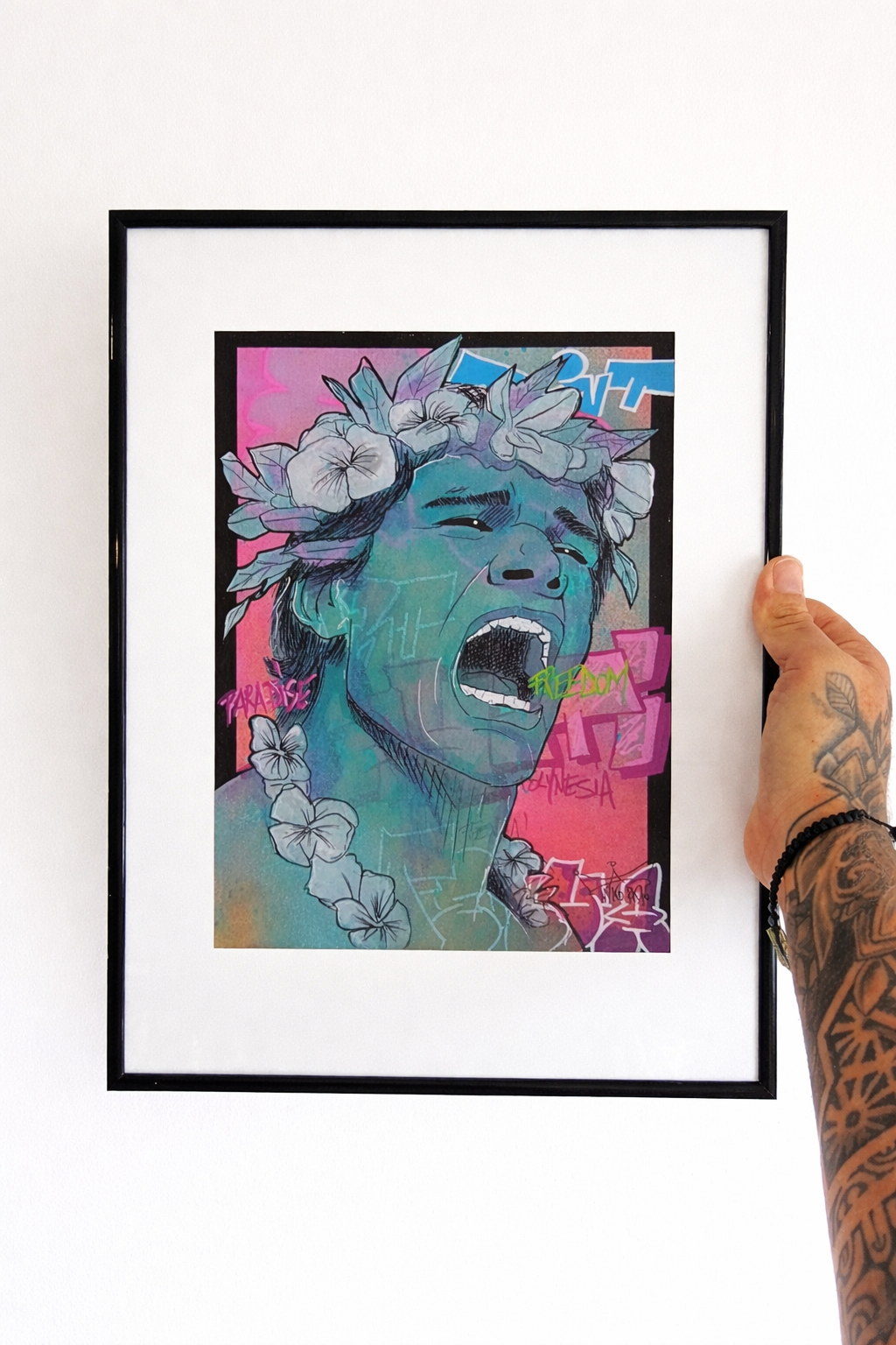 ORIGINAL "FREEDOM TANE" Format A4 (VENDU AVEC LE CADRE)