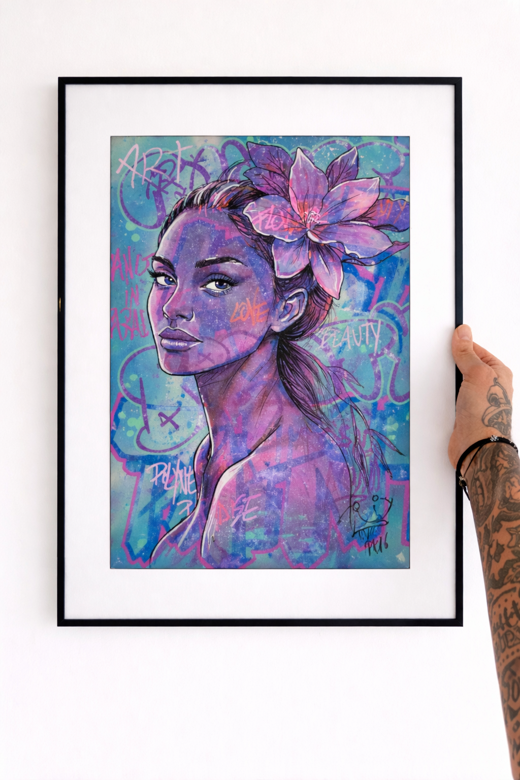 ORIGINAL "PURPLE VAHINE" Format A3 (VENDU AVEC LE CADRE)