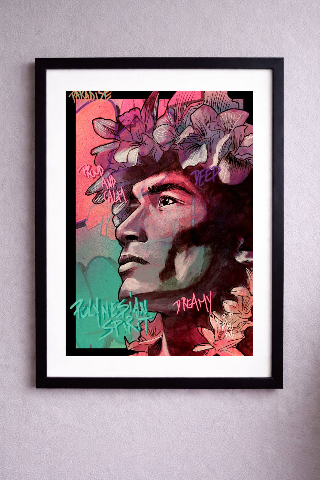 "DREAMY TANE PREMIUM" - A1 (84x59.4cm) AVEC SON CADRE (108x77,5cm)