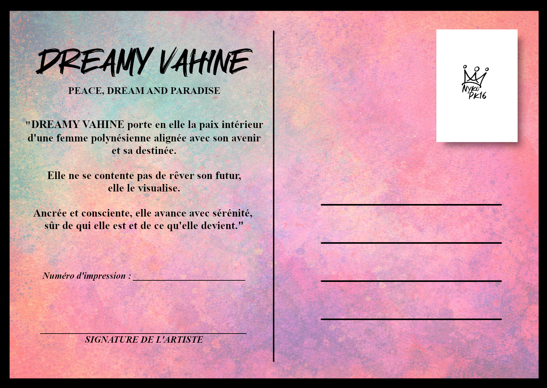 "DREAMY VAHINE" - A6 (10,5 x 14,8 cm)
