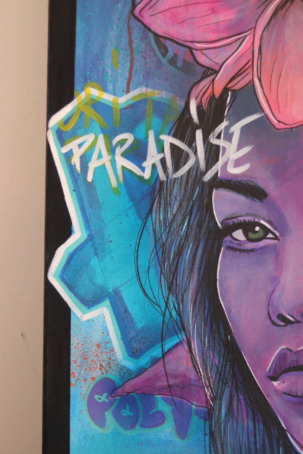 ORIGINAL "PURPLE 3 VAHINES" GRAND FORMAT 131x97 cm (VENDU AVEC LE CADRE)