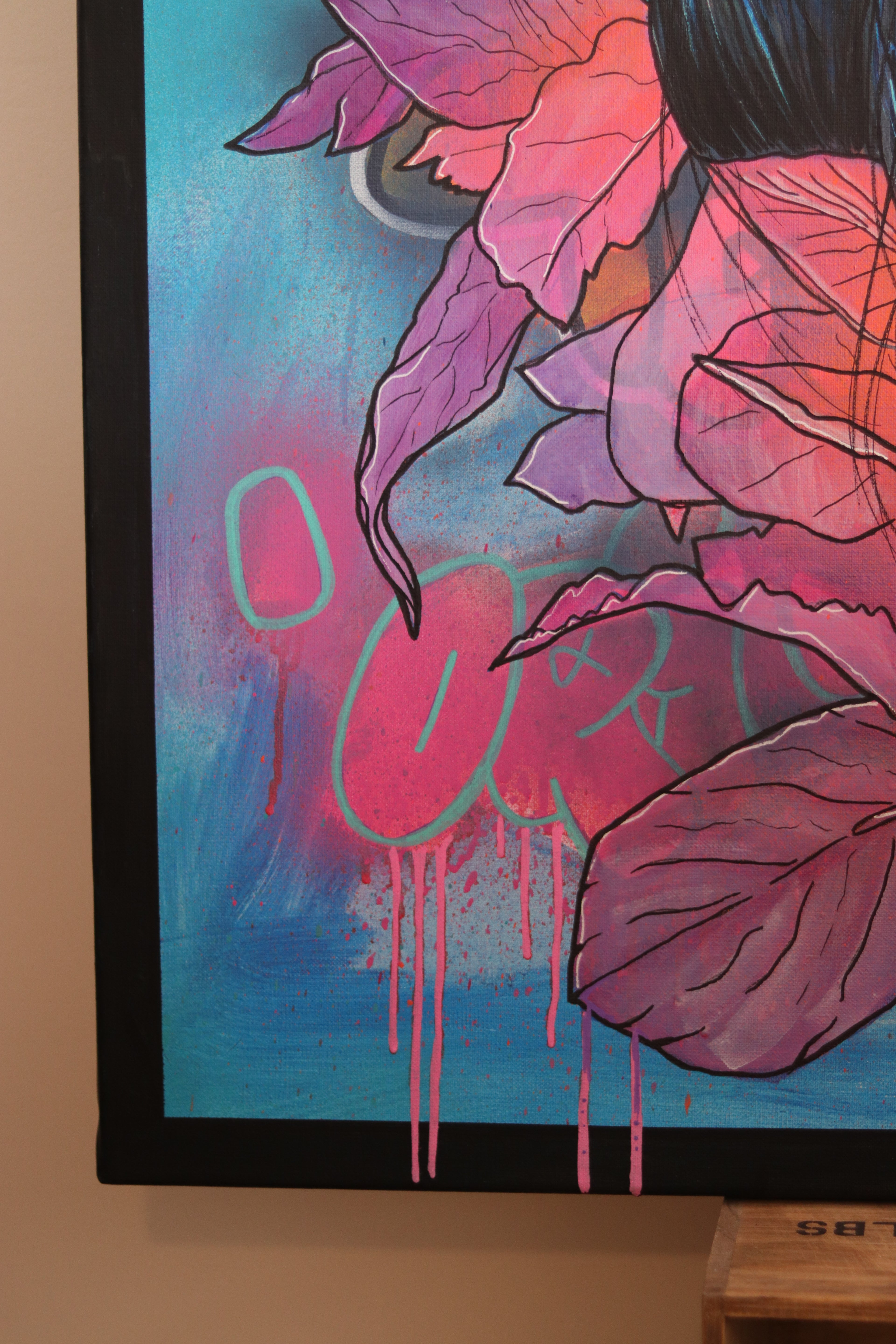 ORIGINAL "PURPLE 3 VAHINES" GRAND FORMAT 131x97 cm (VENDU AVEC LE CADRE)