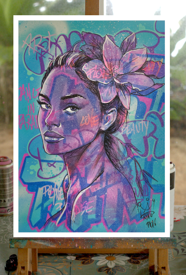 PURPLE VAHINE (A2 42x59,7cm)