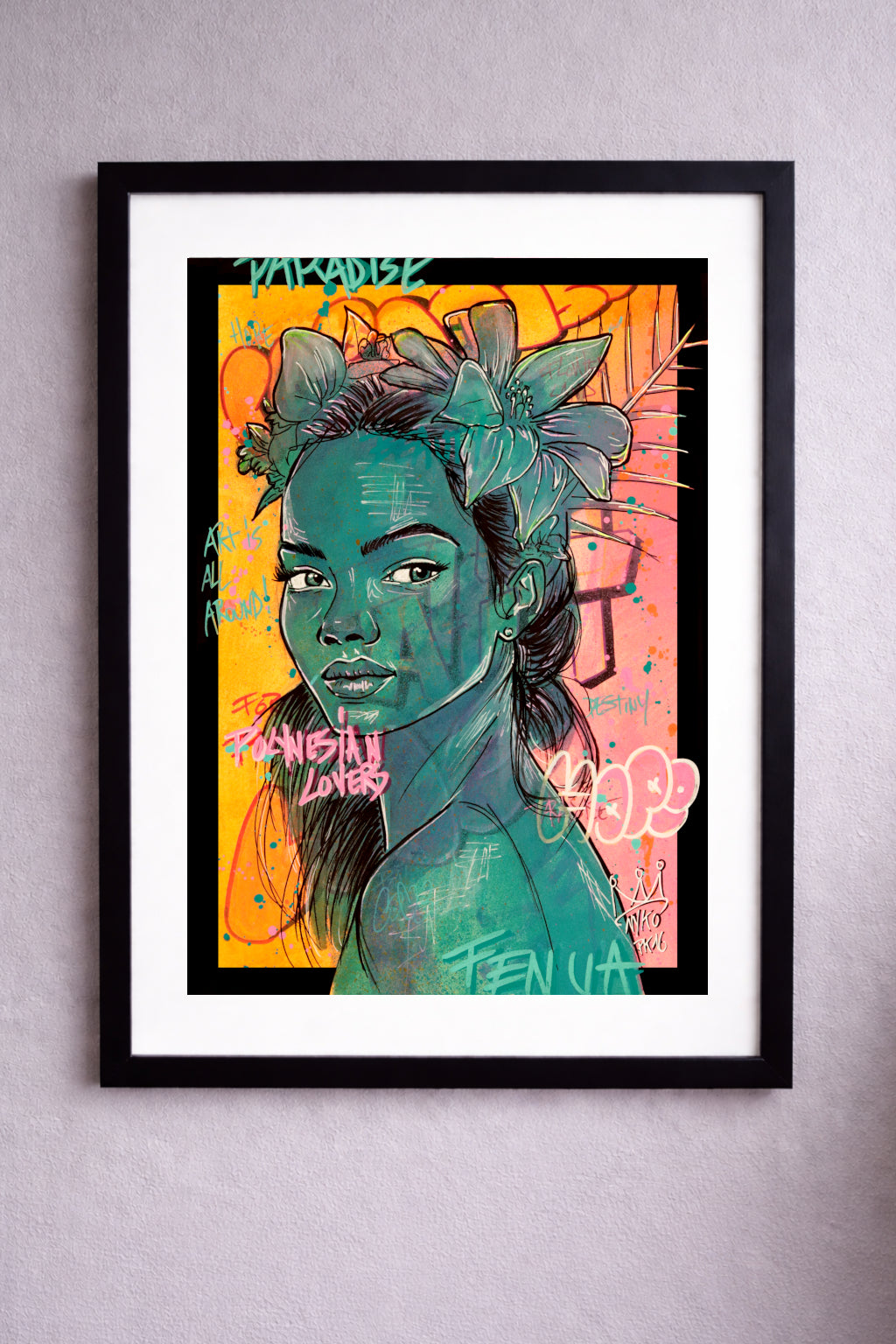 "SUNRISE TEANAVAI PREMIUM" - A1 (84x59.4cm) AVEC SON CADRE (108x77,5cm)